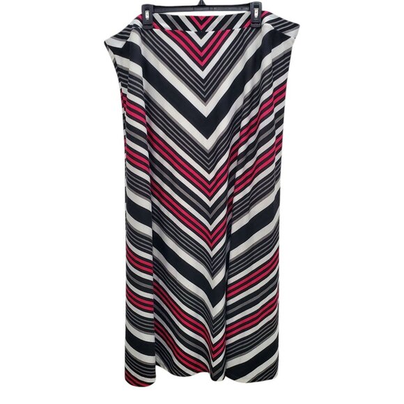 Cato Woman's Y2K Black Gray Pink Chevron Stripe Knit Maxi Skirt Plus Size 22/24W - Picture 6 of 6